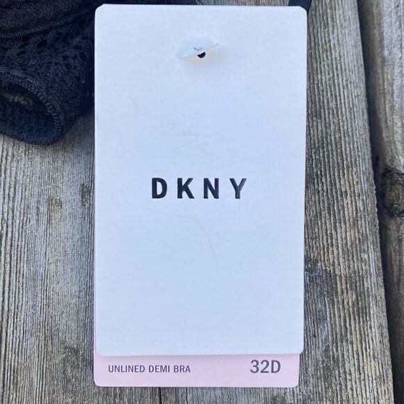 DKNY Black Modern Lace Sheer Demi Bra. Size 32D. NWT - Picture 7 of 12